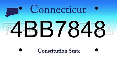 4BB7848 Connecticut License Plate
