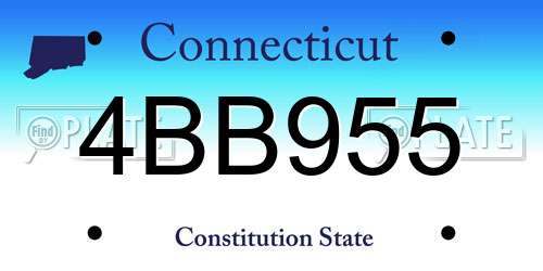 4BB955 Connecticut License Plate