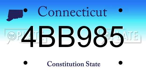 4BB985 Connecticut License Plate