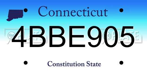 4BBE905 Connecticut License Plate