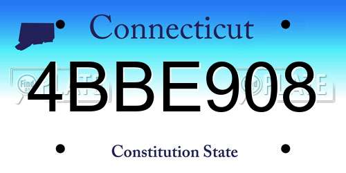 4BBE908 Connecticut License Plate