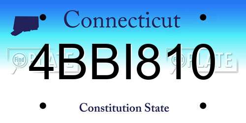 4BBI810 Connecticut License Plate