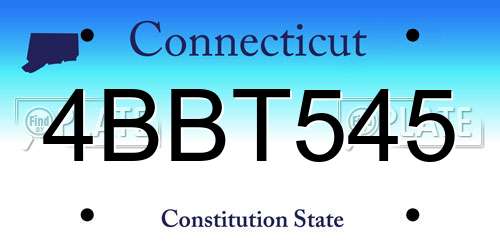4BBT545 Connecticut License Plate
