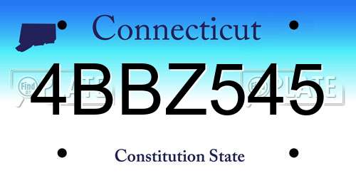 4BBZ545 Connecticut License Plate