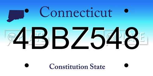 4BBZ548 Connecticut License Plate