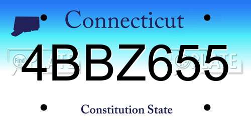 4BBZ655 Connecticut License Plate