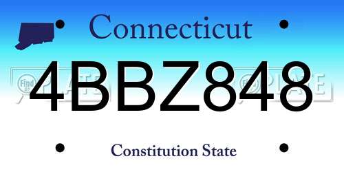 4BBZ848 Connecticut License Plate