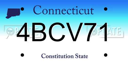 4BCV71 Connecticut License Plate