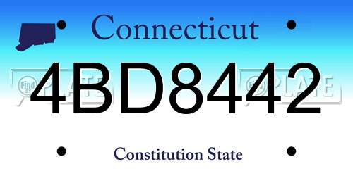 4BD8442 Connecticut License Plate