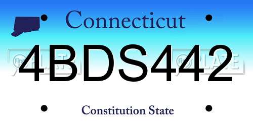 4BDS442 Connecticut License Plate