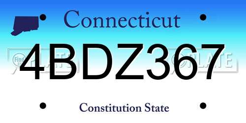 4BDZ367 Connecticut License Plate