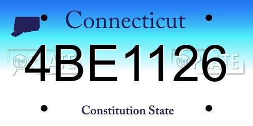 4BE1126 Connecticut License Plate