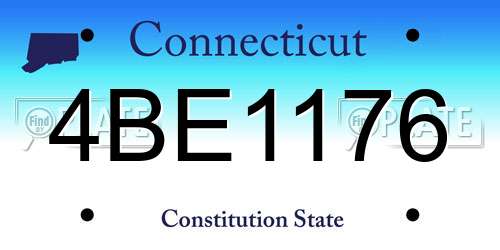 4BE1176 Connecticut License Plate