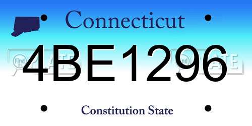 4BE1296 Connecticut License Plate