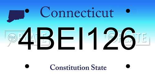 4BEI126 Connecticut License Plate