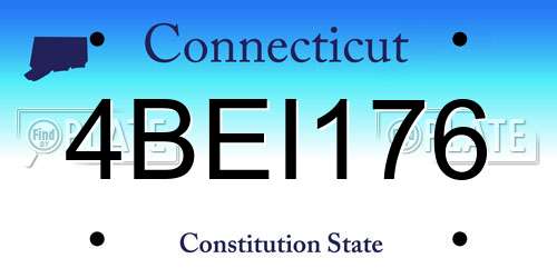 4BEI176 Connecticut License Plate