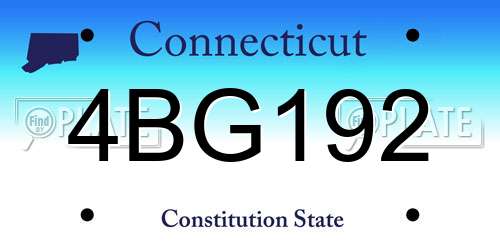 4BG192 Connecticut License Plate