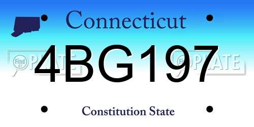 4BG197 Connecticut License Plate