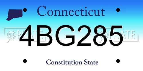 4BG285 Connecticut License Plate