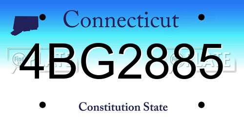 4BG2885 Connecticut License Plate
