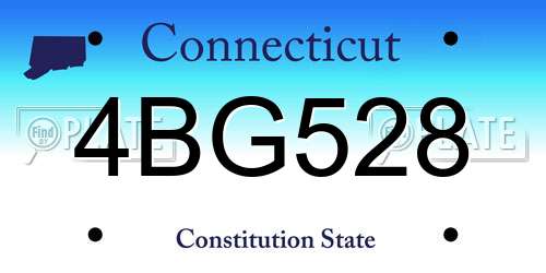 4BG528 Connecticut License Plate