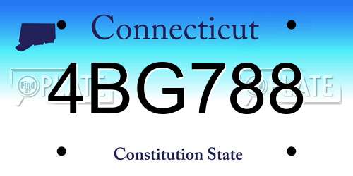 4BG788 Connecticut License Plate