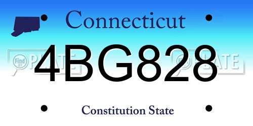 4BG828 Connecticut License Plate