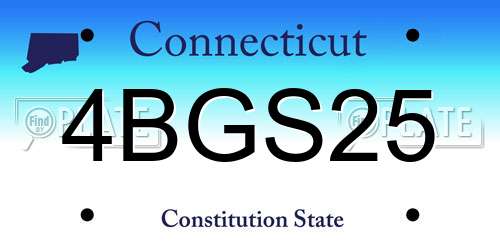 4BGS25 Connecticut License Plate