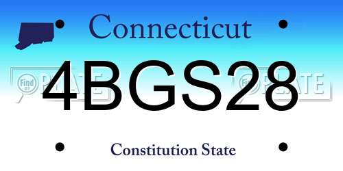 4BGS28 Connecticut License Plate