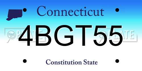 4BGT55 Connecticut License Plate