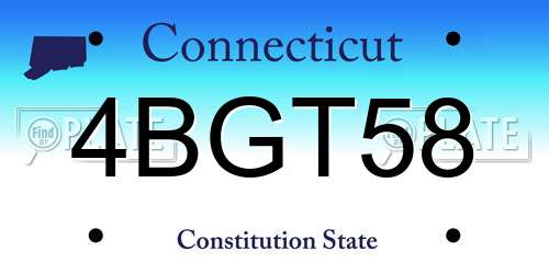 4BGT58 Connecticut License Plate