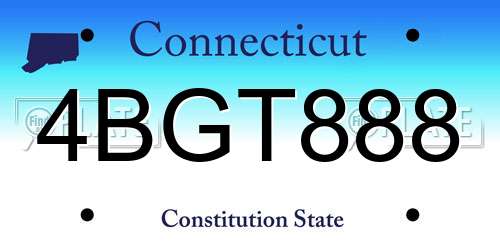 4BGT888 Connecticut License Plate
