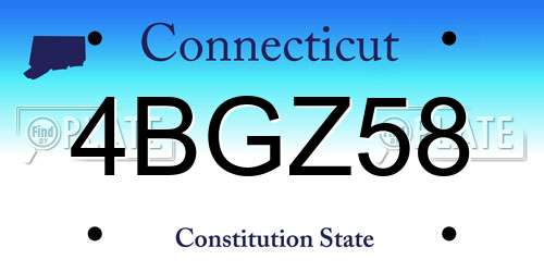 4BGZ58 Connecticut License Plate