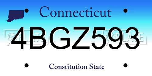 4BGZ593 Connecticut License Plate