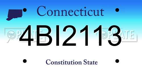 4BI2113 Connecticut License Plate