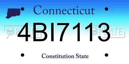 4BI7113 Connecticut License Plate