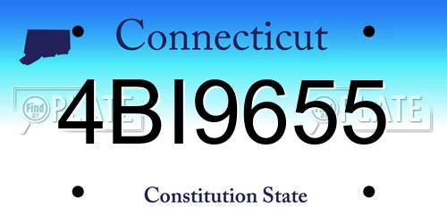 4BI9655 Connecticut License Plate