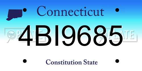 4BI9685 Connecticut License Plate