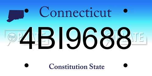 4BI9688 Connecticut License Plate