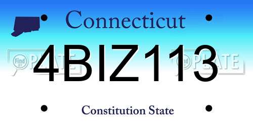 4BIZ113 Connecticut License Plate