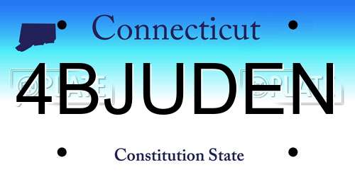 4BJUDEN Connecticut License Plate