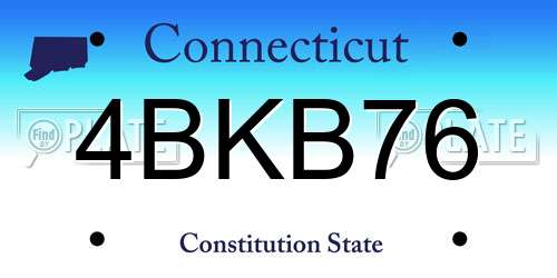 4BKB76 Connecticut License Plate
