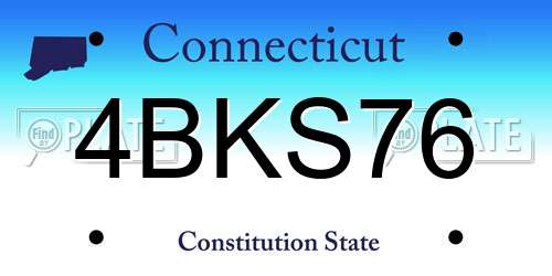 4BKS76 Connecticut License Plate