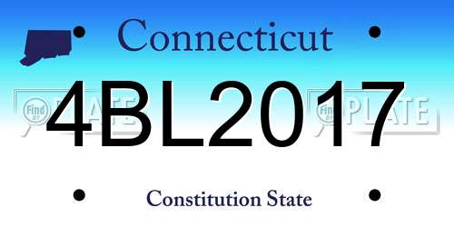4BL2017 Connecticut License Plate