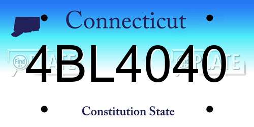 4BL4040 Connecticut License Plate