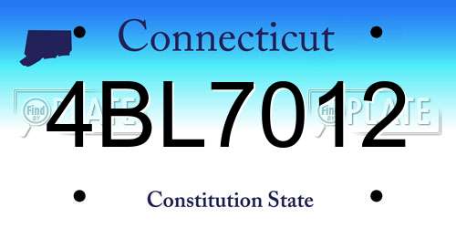 4BL7012 Connecticut License Plate