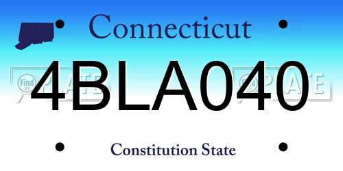 4BLA040 Connecticut License Plate