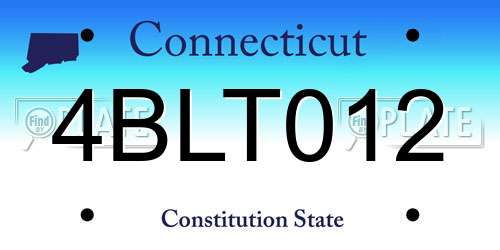 4BLT012 Connecticut License Plate