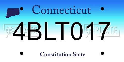 4BLT017 Connecticut License Plate