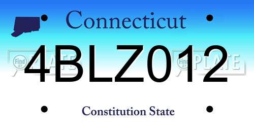 4BLZ012 Connecticut License Plate